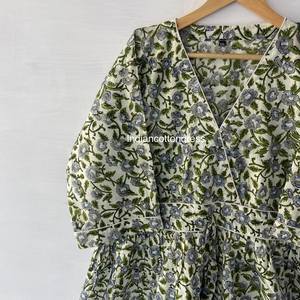 Vestido de algodón con estampado floral al por mayor de fábrica para mujer estilo dulce con cintura natural para Pub Club Wear disponible precio a granel - Product Image 5