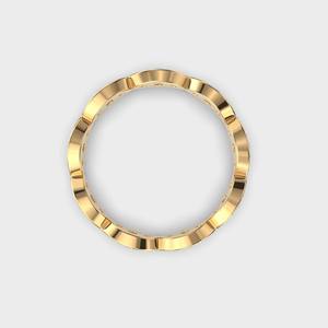 Anillo de banda infinita de cuatro filas diseñado con elegancia y lujo, con un diamante de laboratorio de 2 quilates engastado en punta, estilo eternidad. - Product Image 3