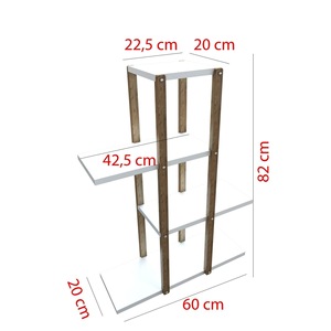 Tulip White 4-Tier Wooden Plant Stand and <b>Decorative</b> <b>Shelf</b> - Product Image 4