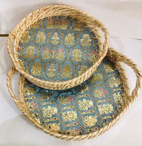 Large Handwoven Rattan & Jute Rope Serving <b>Tray</b> Durable Sustainable and Stylish Decor - Product Image 5