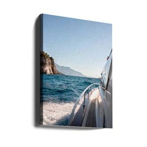 Luxury Amalfi Coast Italy Travel Photography <b>Wall</b> Art <b>Canvas</b> Wood Coastal for Living Blue Christmas Decorative <b>Wall</b> Hanging - Product Image 1