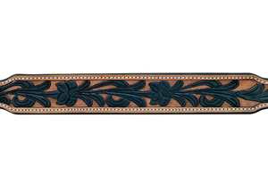 Vente en gros de collier de chien en cuir à fleurs courbé usiné à la main de style occidental personnalisé laisse pour animaux de compagnie en cuir véritable avec motif imprimé - Product Image 5