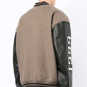 2025 Logo personnalisé toile hommes collège Baseball varsité veste support cuir manches broderie personnalisable Logo broderie pour - Product Image 2