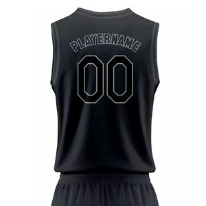 Vêtements de basket-ball noirs personnalisés de haute qualité Ensemble d'uniformes de basket-ball en maille respirante Vêtements de sport à sublimation - Product Image 5