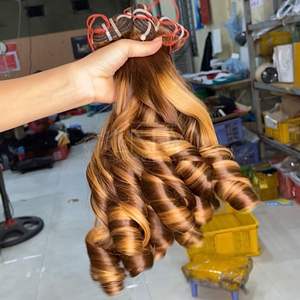 <b>Highlight</b> Color From 100% Vietnamese Hair Extensions Transparent Lace Closure With Bundles Bouncy - Product Image 6