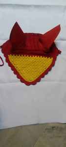 Premium Pearl Horse Ear Bonnet Custom Logo <b>Fly</b> Veil Soft Crochet Equestrian Ear <b>Net</b> Comfortable Fit for Riding Training - Product Image 4