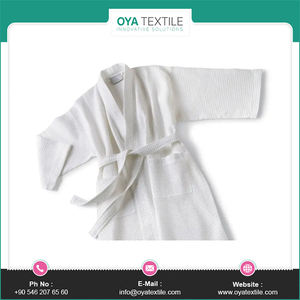 Kimona Unisex Waffle Fabric Long Spa Robe Elegante sensación de verano para la primavera Ropa de dormir de las mujeres - Product Image 2