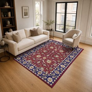 <b>RUGS</b> DEPOT LXDP-0344 Wholesale Red <b>Burgundy</b> Contemporary Abstract Digital Printed Machine Washable Chenille Area <b>Rug</b> Non Slip - Product Image 2