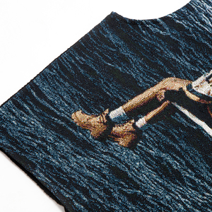 Gilet Personalizzato in Tessuto Jacquard Senza Maniche, Giacca Streetwear da <span class=keywords><strong>Uomo</strong></span> Vintage con Grafiche, Gilet Oversize, Abbigliamento da Cantante - Product Image 6