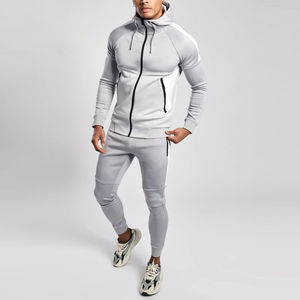 Venta al por mayor de ropa deportiva para hombre con capucha 2 1 Jogger Set Logotipo personalizado Cremallera Chándales Transpirable Tallas grandes Impresión de contraste de secado rápido - Product Image 3