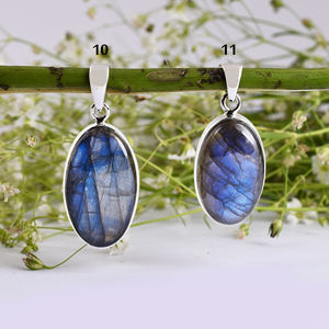 Colgante de Plata de Ley 925 con gema labradorita de taxi, joyería con abalorio, labradorita Natural - Product Image 6