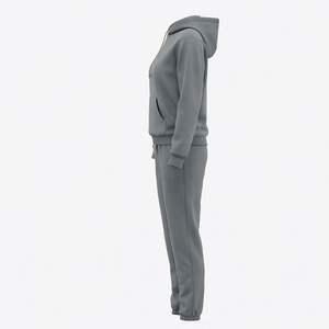 High Quality OEM Custom 350gsm Cotton Heavyweight <b>Fleece</b> Lined Sweatpants And <b>Hoodies</b> Set Jogger Set Tracksuit For Women Wear - Product Image 2