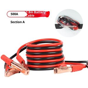 Câbles de démarrage de <span class=keywords><strong>batterie</strong></span> de voiture 1,8 m 500A, booster de démarrage d'urgence, câbles de démarrage pour fourgonnette SUV, pinces à double extrémité - Product Image 5