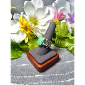 Russell Sam Royston Handmade Turquoise & Sterling Silver <b>Ring</b> Size 9.5 Bezel Setting Natural <b>Jade</b> Stone Everyday Wear Jewelry - Product Image 3