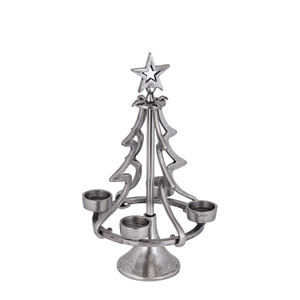 Portavelas de Metal con Forma de Árbol Plateado con Diseño de Estrella, Color Personalizado, Duradero, Control Manual, Alta Calidad Navideña - Product Image 2