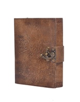 Carnet à couverture rigide en cuir fait main, gaufré motif visage d'animal, couleur charbon, pour notes, grimoire, journal de bureau, poésie et croquis