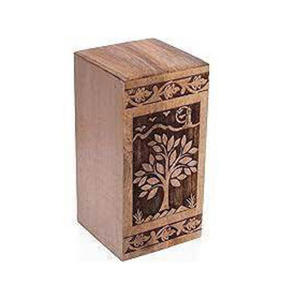 Modern Wooden Cremation <b>Urns</b> for Adult Funeral and Burial Use Handmade with Custom Logo at Low Price - Product Image 1
