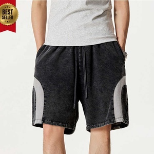 Pantalones Cortos Bermuda de Algodón Gris Oscuro para Hombre, Cintura Media con Cordón Ajustable, Cintura Elástica con Bolsillos, Color Sólido, Tejido Transpirable, Estilo Casual - Product Image 4