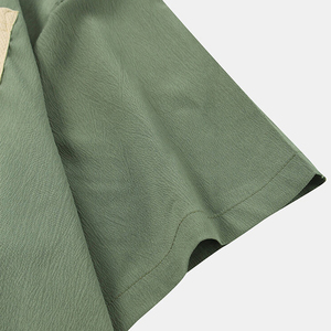 Conjuntos cortos informales de verano para hombre OEM, conjunto ligero de 2 piezas de alta calidad, tejido de rizo transpirable con patrón sólido - Product Image 4