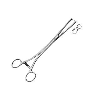 Fórceps de tenáculo médico quirúrgico, fórceps uterinos rectos de 3x4 dientes, instrumentos quirúrgicos de acero inoxidable, 23 cm/9" - Product Image 5