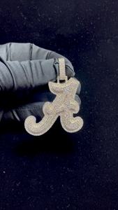 Collier léger en acier inoxydable plaqué rhodium avec pendentif en moissanite diamant moderne et minimaliste, pierre précieuse de laboratoire à haute brillance pour - Product Image 3