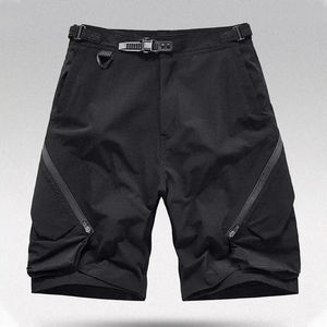 Pantalones cortos Cargo de verano para hombre de alta calidad, cintura elástica, diseño juvenil, Logo impreso, pantalones cortos chinos, patrón sólido, tela peinada hecha - Product Image 1