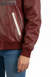 Chaqueta de Cuero Entallada para Mujer 100% Original, Invierno, Resistente al Viento, Tejido de Lona, Opciones de Logotipo y Color Personalizados - Product Image 5