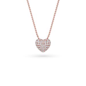 Collier pendentif cœur en or jaune massif 18 carats avec diamants de laboratoire, exquis et tendance, pour femme, mariage, mariée - Product Image 3