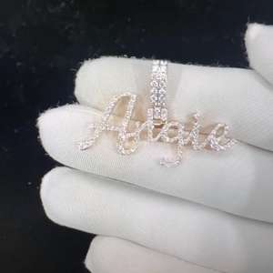 Personalizable 14K chapado en oro amarillo Moissanite diamante colgante mejorado VVS claridad diseño personalizado joyería fina para fiesta Hip Hop - Product Image 2