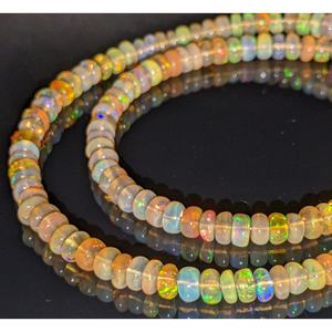 High Quality Ethiopian Fire Opal Smooth Rondelle <b>Beads</b> <b>Crystal</b> Lampwork & Glass <b>Beads</b> Ethiopian Opal <b>Beads</b> Topping - Product Image 1