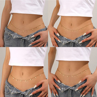 Chaîne de taille en acier inoxydable plaqué or 18 carats, inaltérable, avec breloques zircon cœur et étoile tendance pour femmes, vente en gros