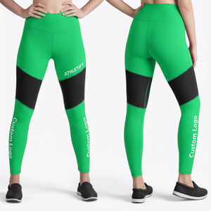 Pantalones de entrenamiento elásticos transpirables de cintura alta con estampado personalizado para mujer OEM proveedor de etiqueta privada-Leggings de yoga - Product Image 1
