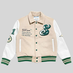Chaqueta Universitaria Personalizada para Hombre, Mangas de Cuero y Lana, Bordado Chenille, Parches, Chaqueta de Béisbol Letterman - Product Image 2