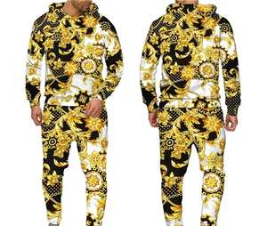 Sudadera con capucha y chándales de algodón hechos a medida Ropa de calle de invierno Traje informal estampado Moda al por mayor de alta calidad - Product Image 1