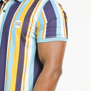 เสื้อโปโลลายทางแขนสั้นผ้าคอตตอน100เสื้อโปโลแฟชั่นตามสั่งจากผู้ผลิตบังคลาเทศ - Product Image 5