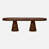 Table à manger, design extensible gain de place, grain de bois riche