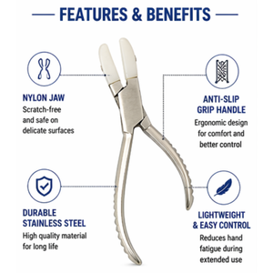 Professional Flat Nylon Jaw Plier Scratch Free Jewelry Tool <b>Wire</b> Work Craft Pliers Ergonomic Grip <b>Soft</b> Jaw Tool - Product Image 6