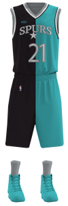 Men's Quick Dry Basketball Uniform Set Breathable Pro Jerseys and Shorts in <b>Black</b> Plus Size Available - Product Image 2