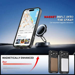 เคส iPhone 18 Pro Max, iPhone 17 Pro Max แบบวงแหวนแม่เหล็กหมุนได้ขนาดใหญ่ สีดำ - Product Image 4