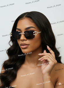 Lunettes de soleil sans monture en argent 925 avec diamants Moissanite, verres photochromiques, légères et confortables pour unisexe - Product Image 6