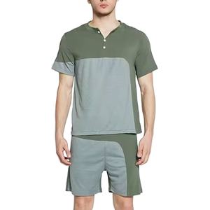 Traje corto informal de talla grande personalizado para hombre, camisa transpirable de dos piezas y conjunto corto para el verano 2026 - Product Image 1