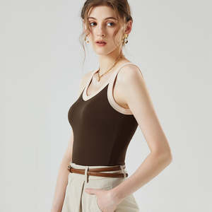 Débardeur de sport pour femme MESS SPORTS, tricoté, écologique, séchage rapide, respirant, col en V, dos nageur, avec soutien-gorge intégré, léger, coupe ajustée, été - Product Image 5