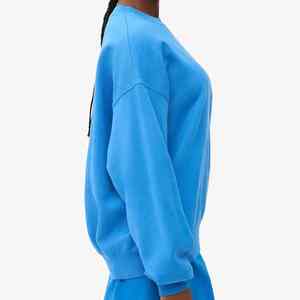 เสื้อสเวตเตอร์ผ้าฝ้ายย้อมสีล้วนสำหรับผู้หญิงเสื้อสเวตเชิ้ตแฟชั่นแบบพอดีตัวปกติสำหรับ100% - Product Image 4