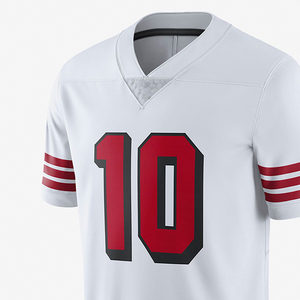 Maillot de football américain personnalisé avec nom et numéro, col en V, unisexe, respirant, séchage rapide, 100% polyester, maillot de sport - Product Image 3