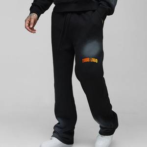 คอลเลคชั่นฤดูใบไม้ร่วง-ฤดูหนาว กางเกงขายาวผู้ชายสไตล์วินเทจ ย้อมสีแบบสเปรย์ ผ้าฝ้าย 100% ทรงเข้ารูป ไม่ยับง่าย สตรีทแวร์ ฟิตเนส ออกกำลังกาย - Product Image 1