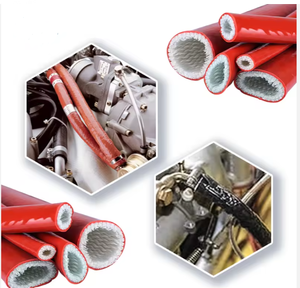 Manchon en fibre de verre ignifuge avec revêtement en caoutchouc de silicone Yilian, résistance à la chaleur élevée, manchon ignifuge pour isolation thermique. - Product Image 2