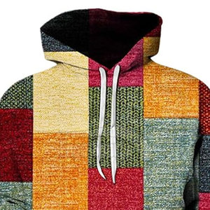 Sudaderas con Capucha de Bloques de Color Holgadas para Hombre, Cálidas para Invierno, Uso Casual, Logotipo Personalizado para Adultos, Tinte Liso - Product Image 5