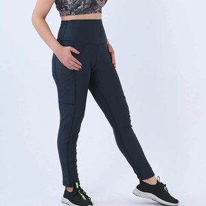 Leggings de yoga antibactériens taille moyenne en coton et bambou pour femmes avec motif à carreaux pour l'entraînement d'hiver-Couleurs personnalisées - Product Image 2