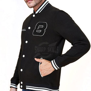 เสื้อแจ็กเก็ตเบสบอลสำหรับผู้ชายเสื้อแจ็กเก็ตเบสบอลสีออกแบบได้ตามต้องการ2025 - Product Image 3