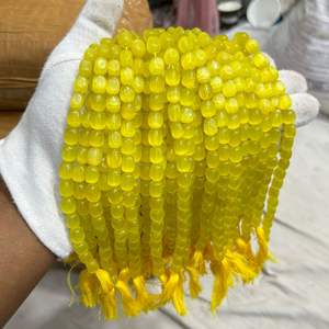 AAA Monalisa Pierres précieuses en vrac Perles de verre ovales jaunes Design unique et accrocheur - Product Image 5